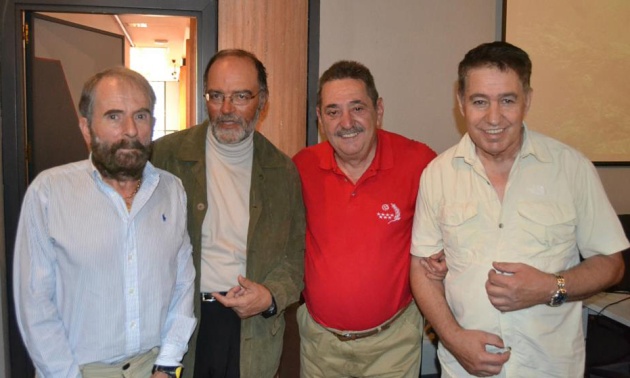 De izquierda a derecha César Pérez de Tudela, Narciso de Dios Melero Jesús García Jiménez, Pedro Antonio Ortega “El Ardilla”